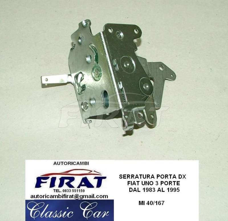 SERRATURA PORTA FIAT UNO 3 PORTE DX 40/167